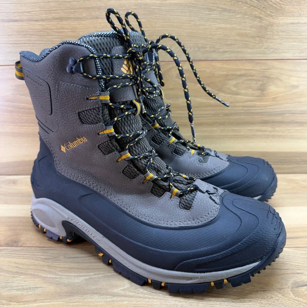 Columbia Bugaboot III Arctic Omni Heat Mens Boot 12 Gray Black Snow Waterproof